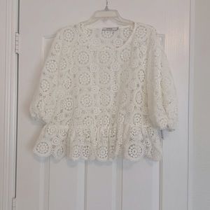 Ivory crochet crop top